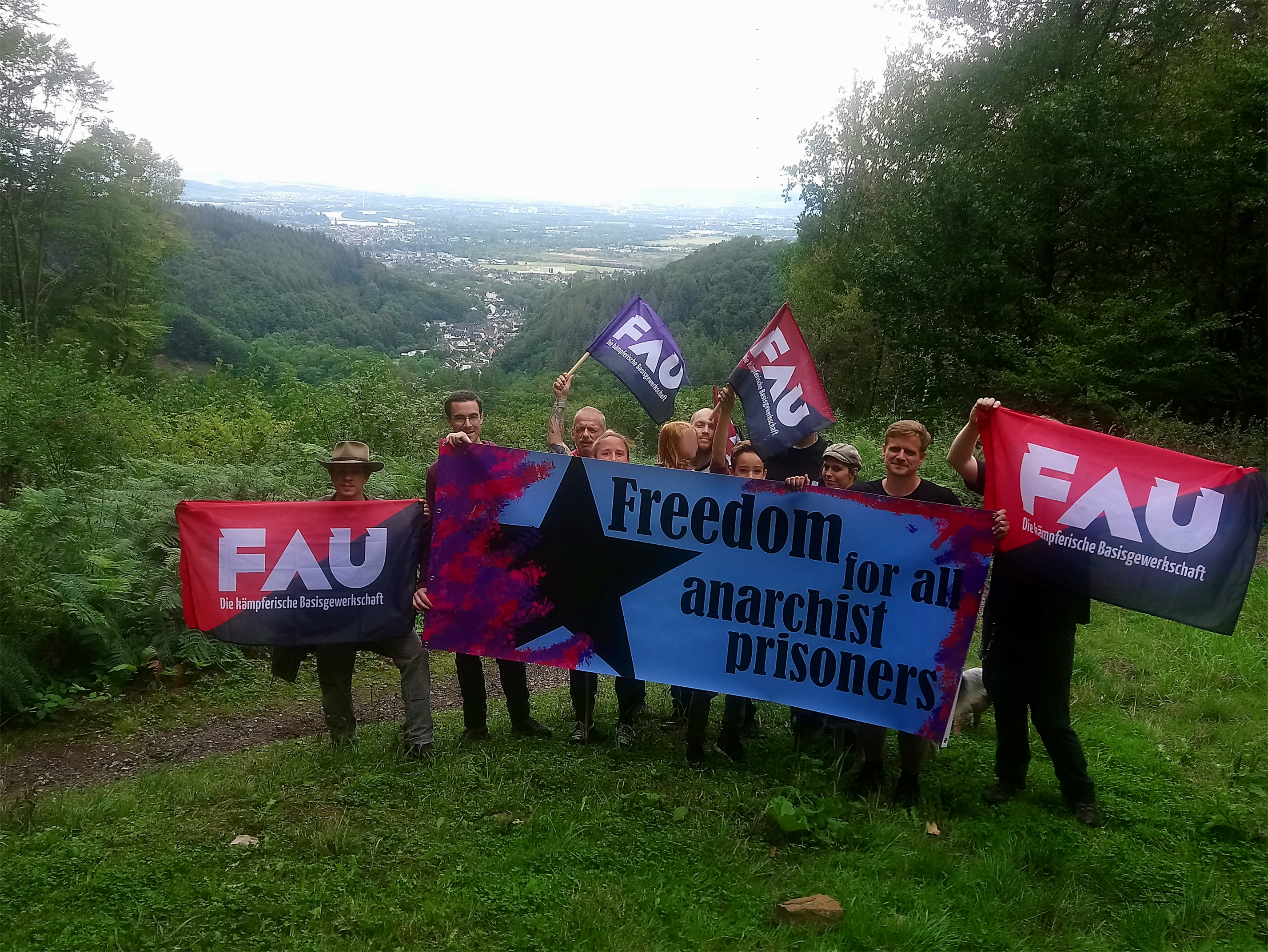 Solidarity banner and stickers from FAU Koblenz