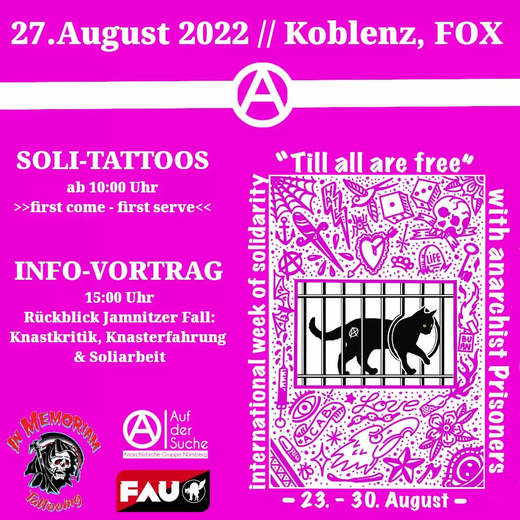 Koblenz, 27.08: soli-tattoos & info lectures
