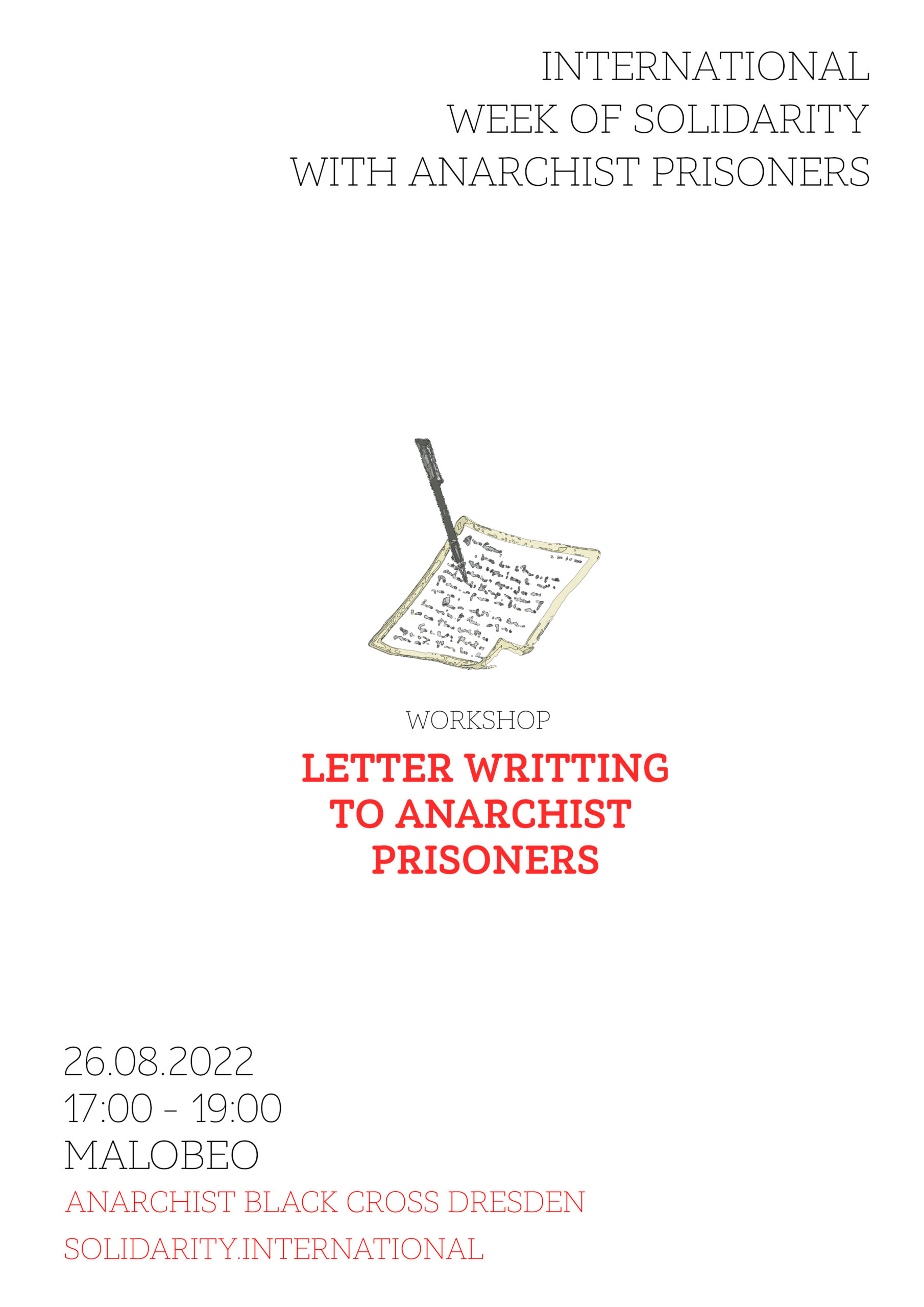 Dresden: Solidaritea – letter writing event, 26 August 22