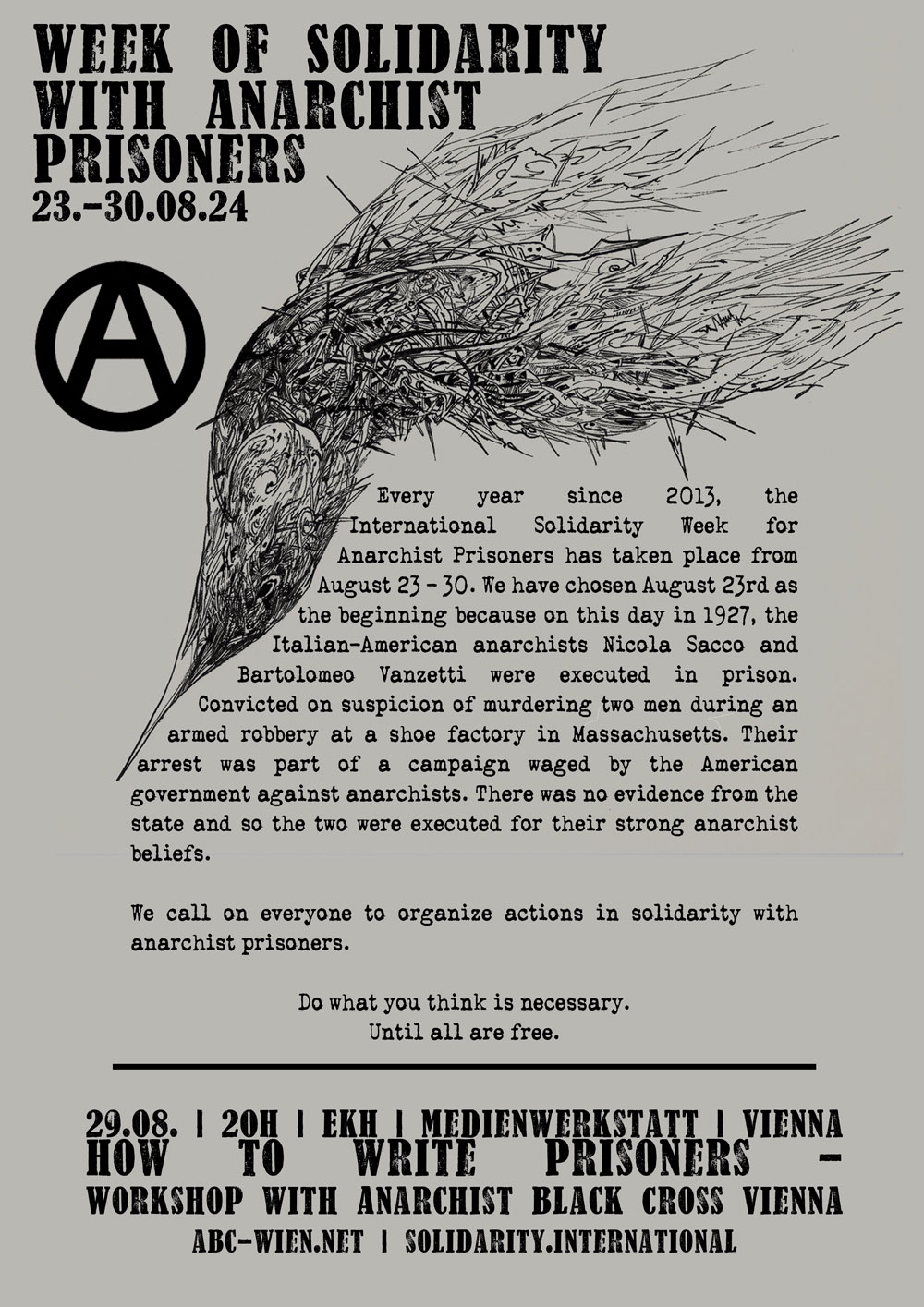 29.08. How to write to Prisoners? – Workshop in Vienna, Austria